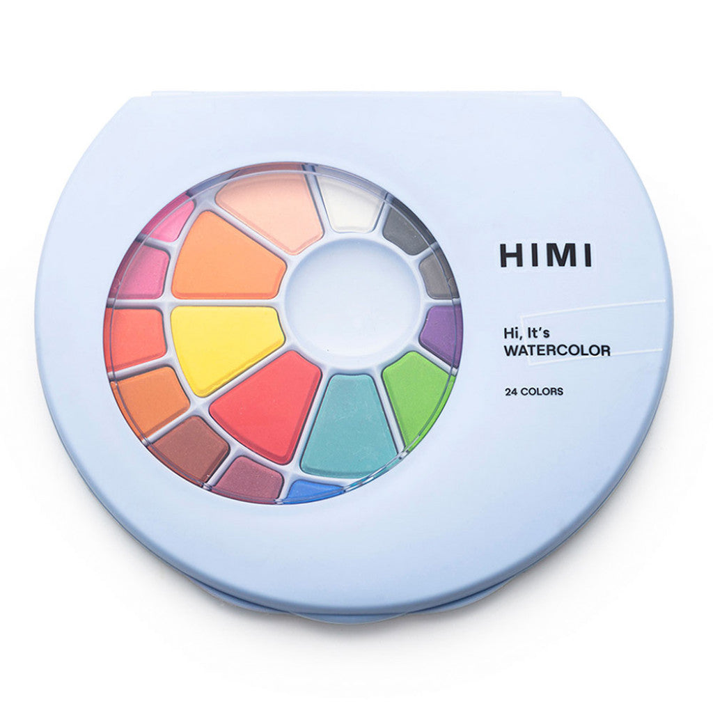 HIMI Solid Watercolour Akvarell Sett - 24stk + pensel
