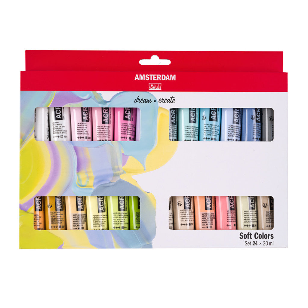 Amsterdam Standard Akryl 20ml - Sett 24 Soft Colours