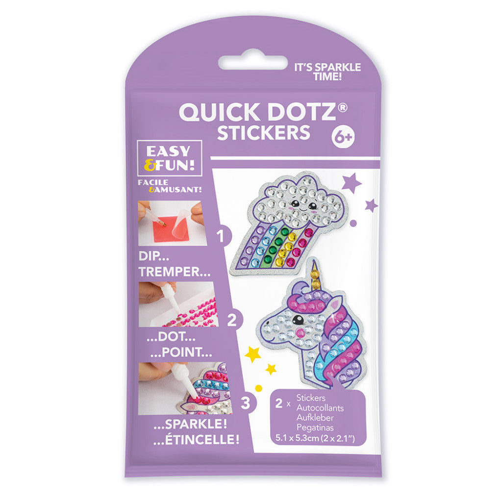 Diamond Dotz Quick Dotz stickers - Regnbue og enhjørning