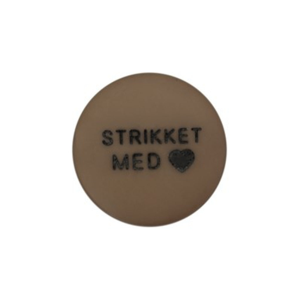 Knapp 15mm Brun - Strikket med