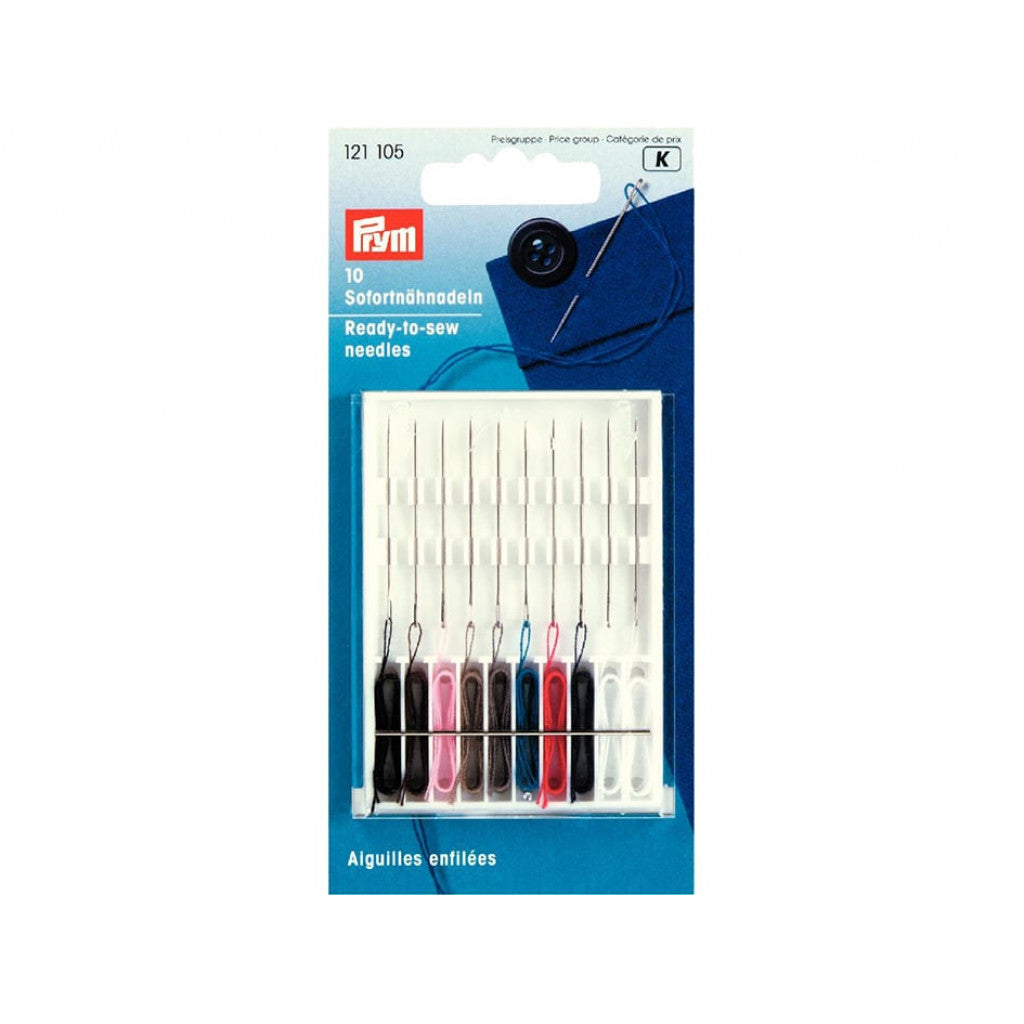 Prym Synåler Ready-to-sew med tråd - 9 farger - 10stk