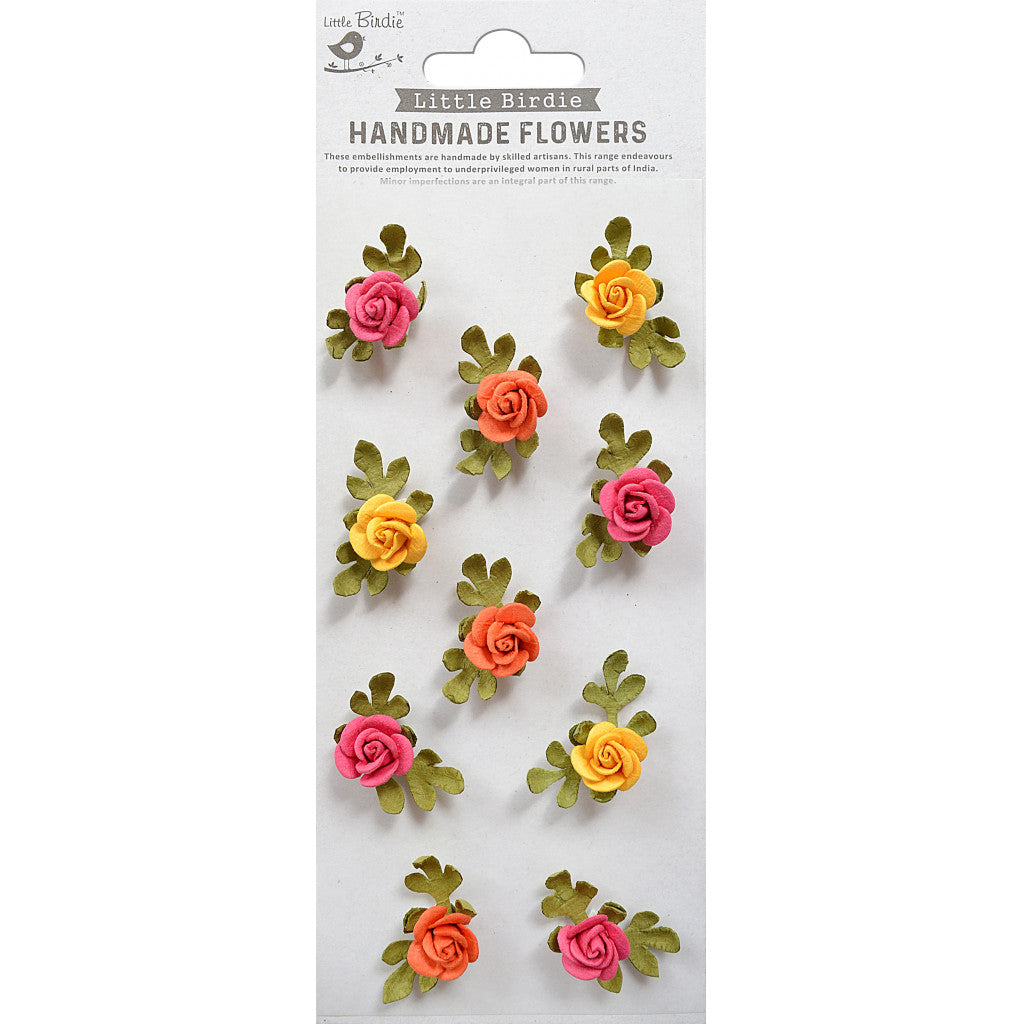 Little Birdie Petite Rose Paper Flowers 10stk - Boho Dreams