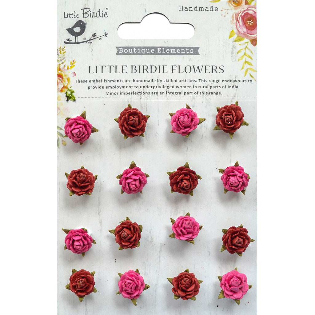 Little Birdie Beaded Micro Roses 16stk - Candy Mix