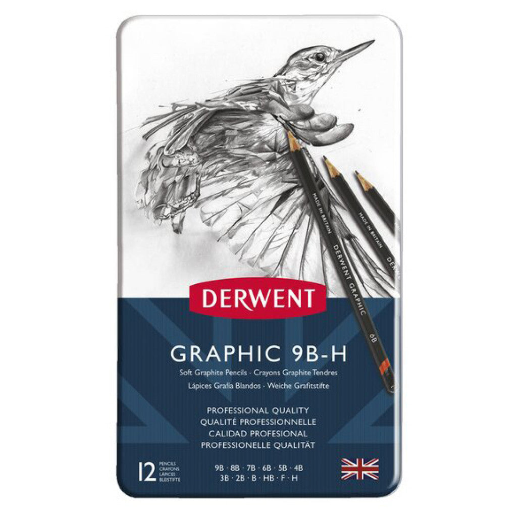 Derwent Graphic - Soft Sett, 9B-H, 12stk