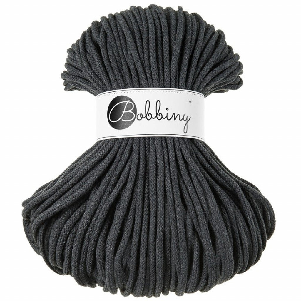 Bobbiny Braided Cord 5mm 100m - Charcoal