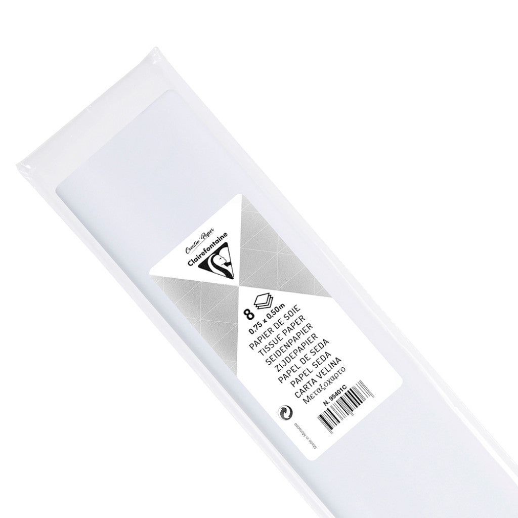 Clairefontaine Silkepapir 50x70cm 8ark - Hvit