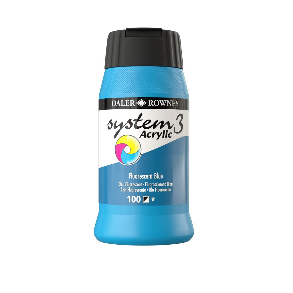 Daler Rowney - System3 500ml - 100 Fluorescent Blue