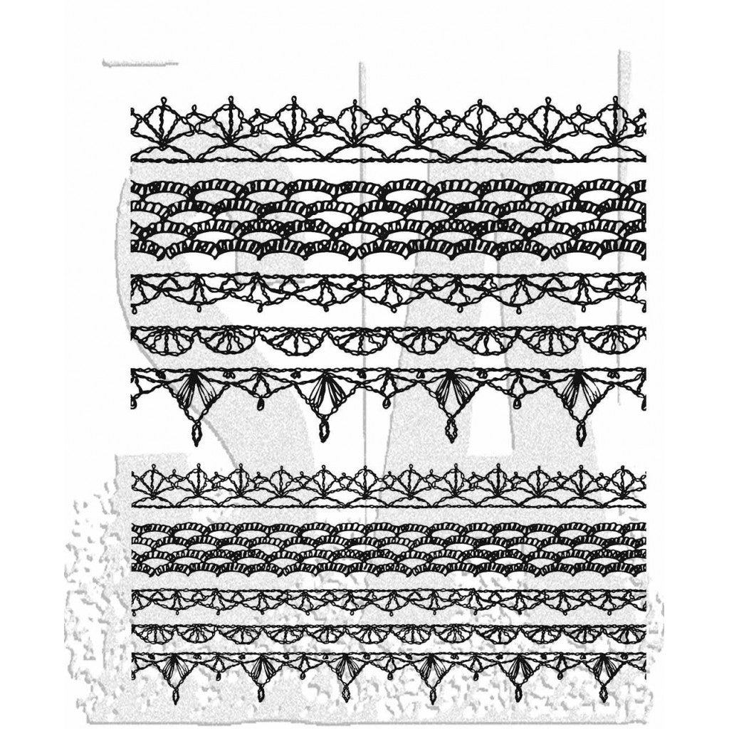Tim Holtz Cling Stamps 19x21cm - Crochet Trims