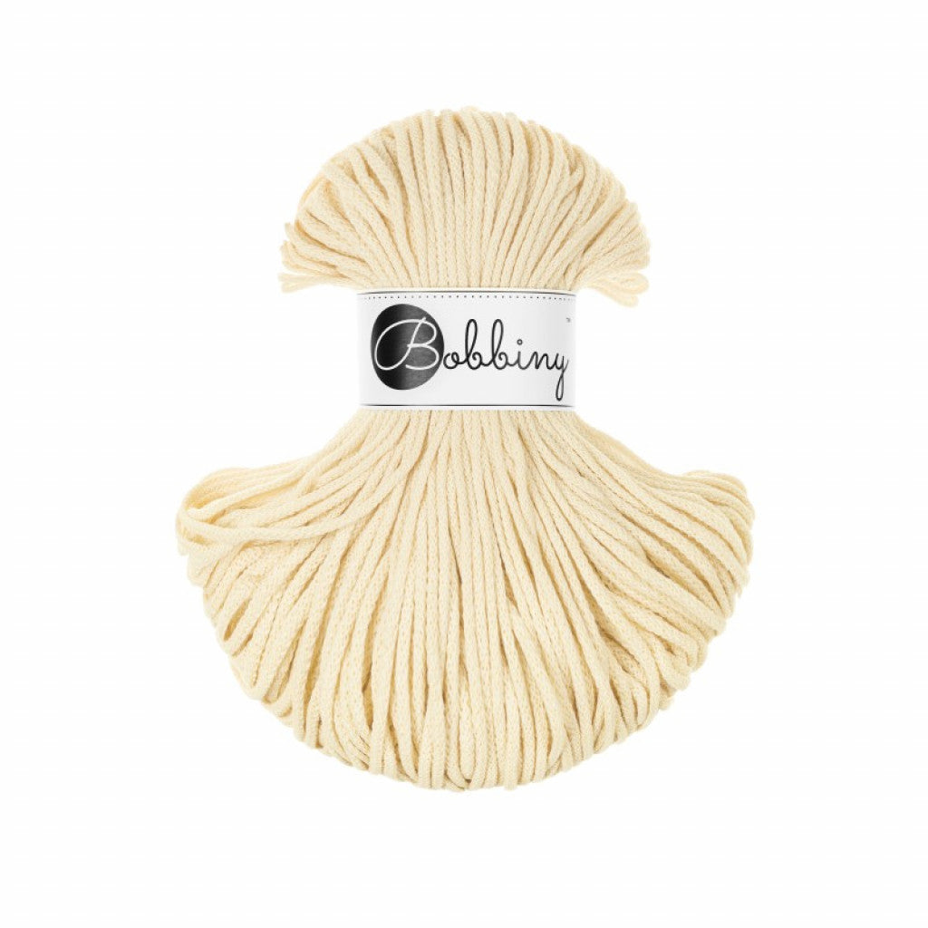 Bobbiny Braided Cord 3mm 100m - Butter Yellow