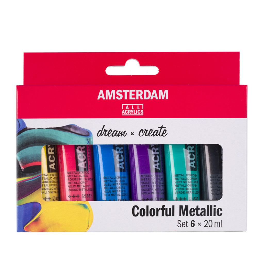 Amsterdam Standard Akryl 20ml - Sett 6 Colour metallics