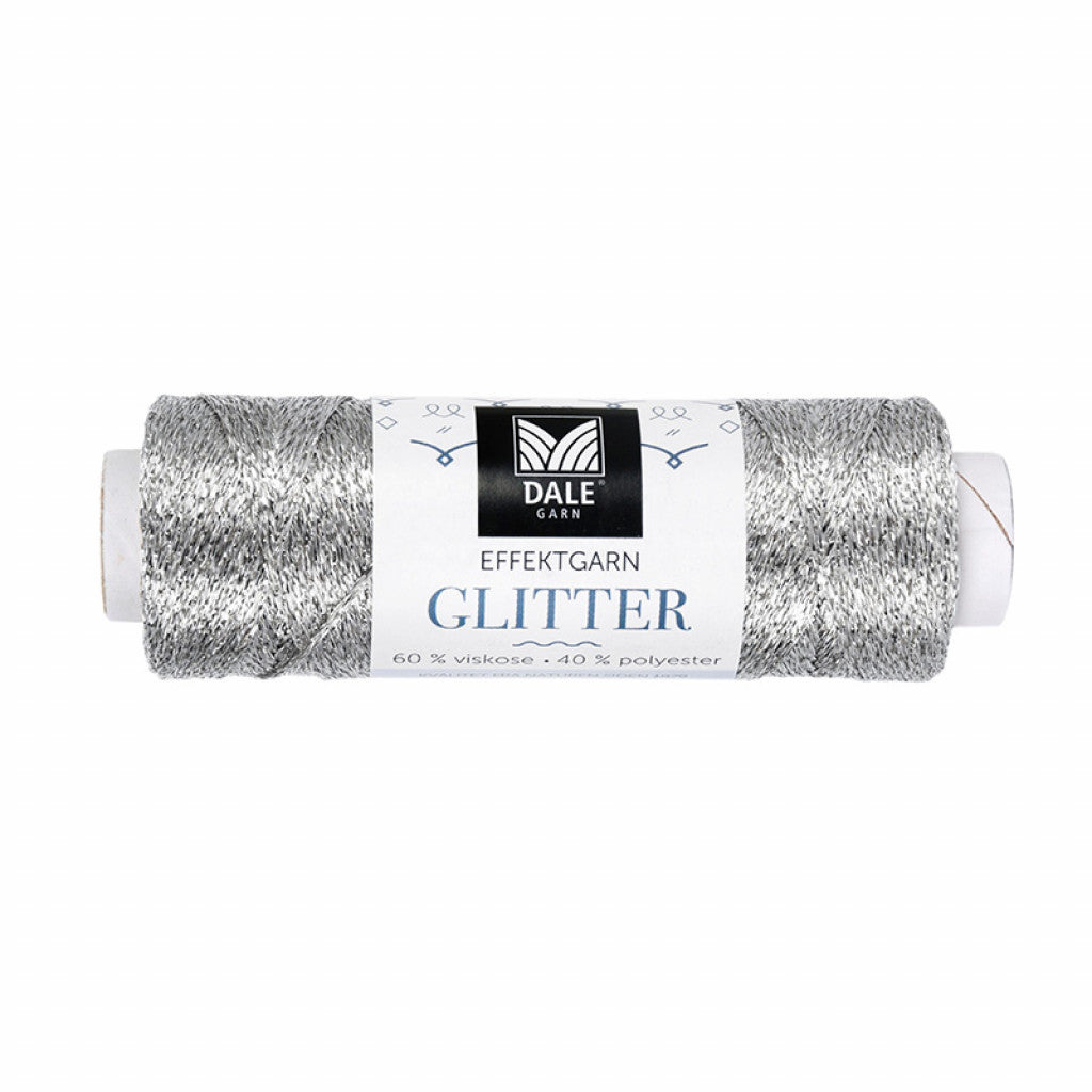 Glitter Effektgarn - 136 Sølv