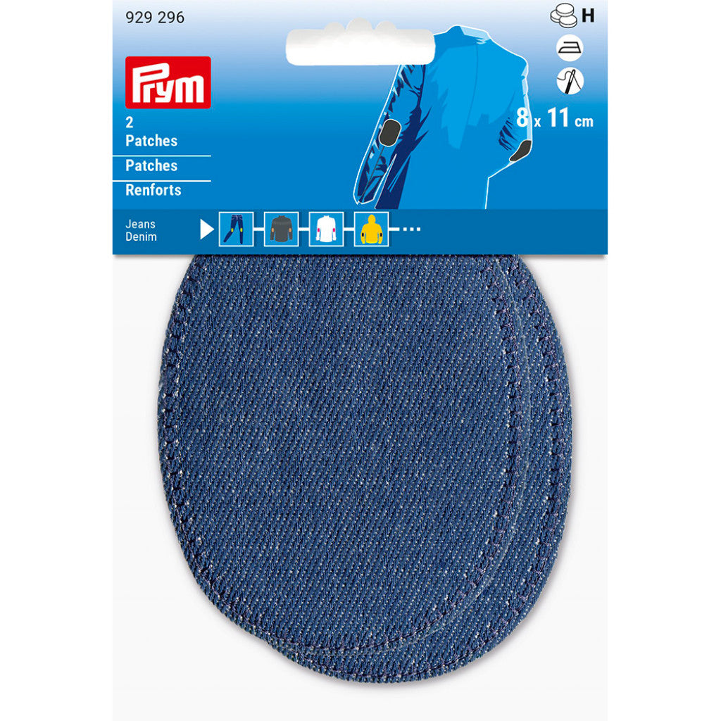 Prym Strykelapp Jeans/Denim - 8x11cm 2stk -  Medium blå