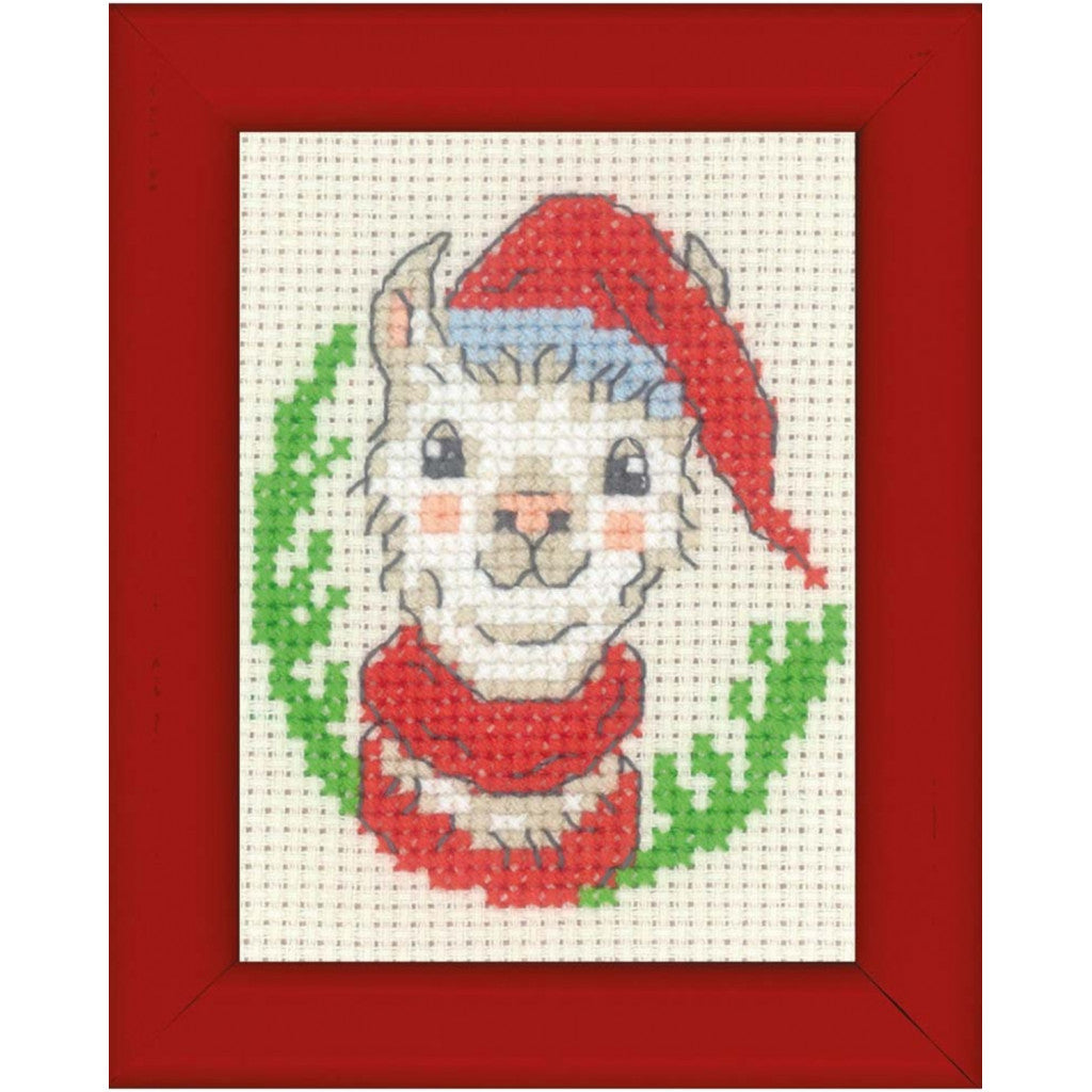 Korsstingsbroderi Kort, 6x8cm - Gledelig Alpakka