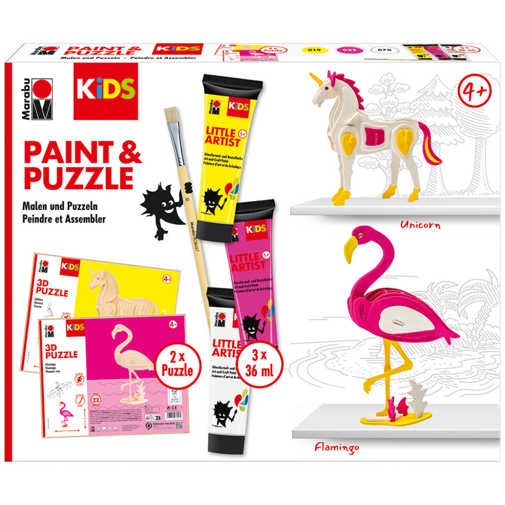 Marabu KiDS Little Artist Sett - Paint & Puzzle Unicorn