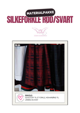 Materialpakke til Vest Agder-Forkle - Silke Jaquard Rosa Rugrosa, Rød