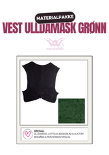 Materialpakke til Damevest Vest Agder - Ulldamask Grønn