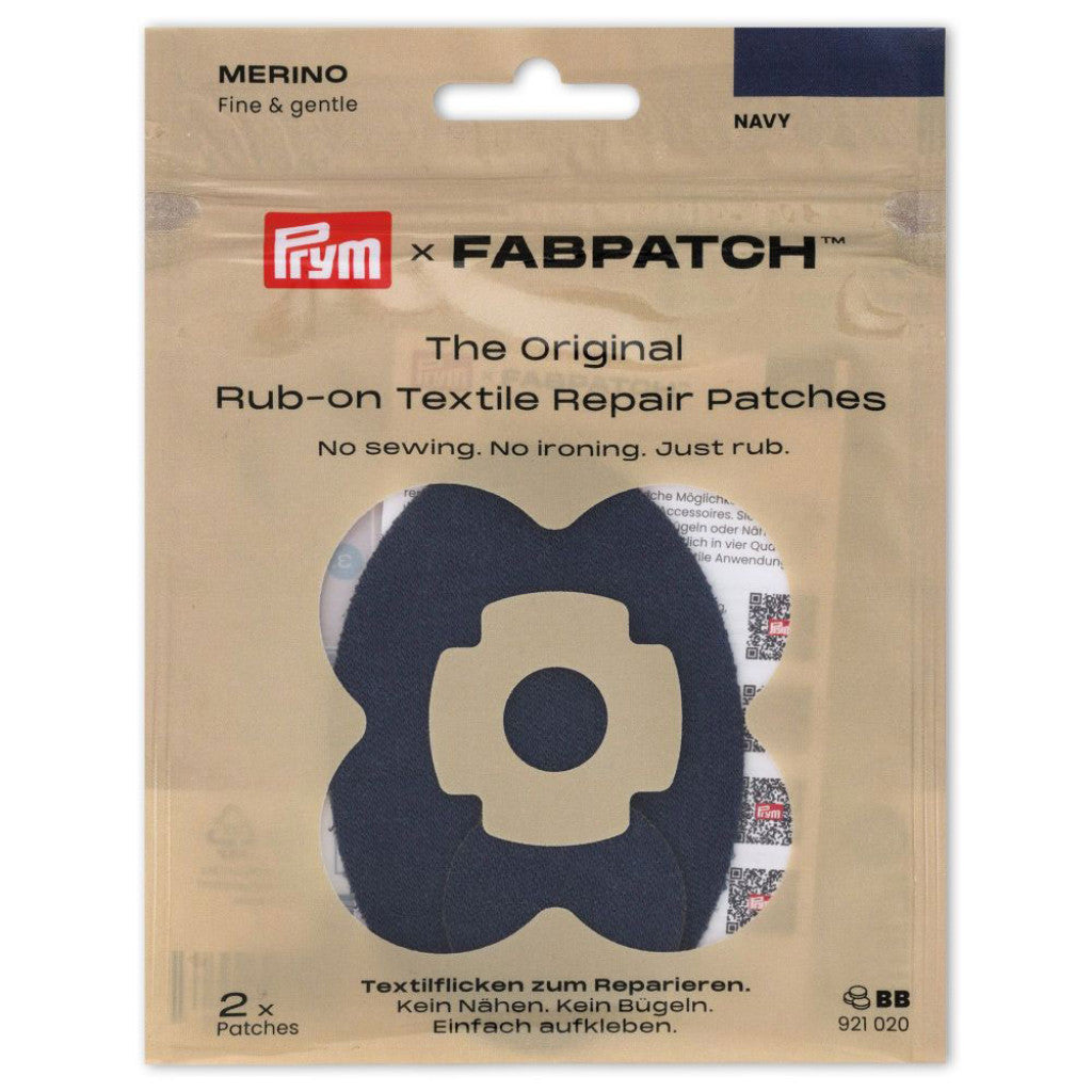 Prym x FabPatch Reparasjonslapp MERINO - Marine - 2stk