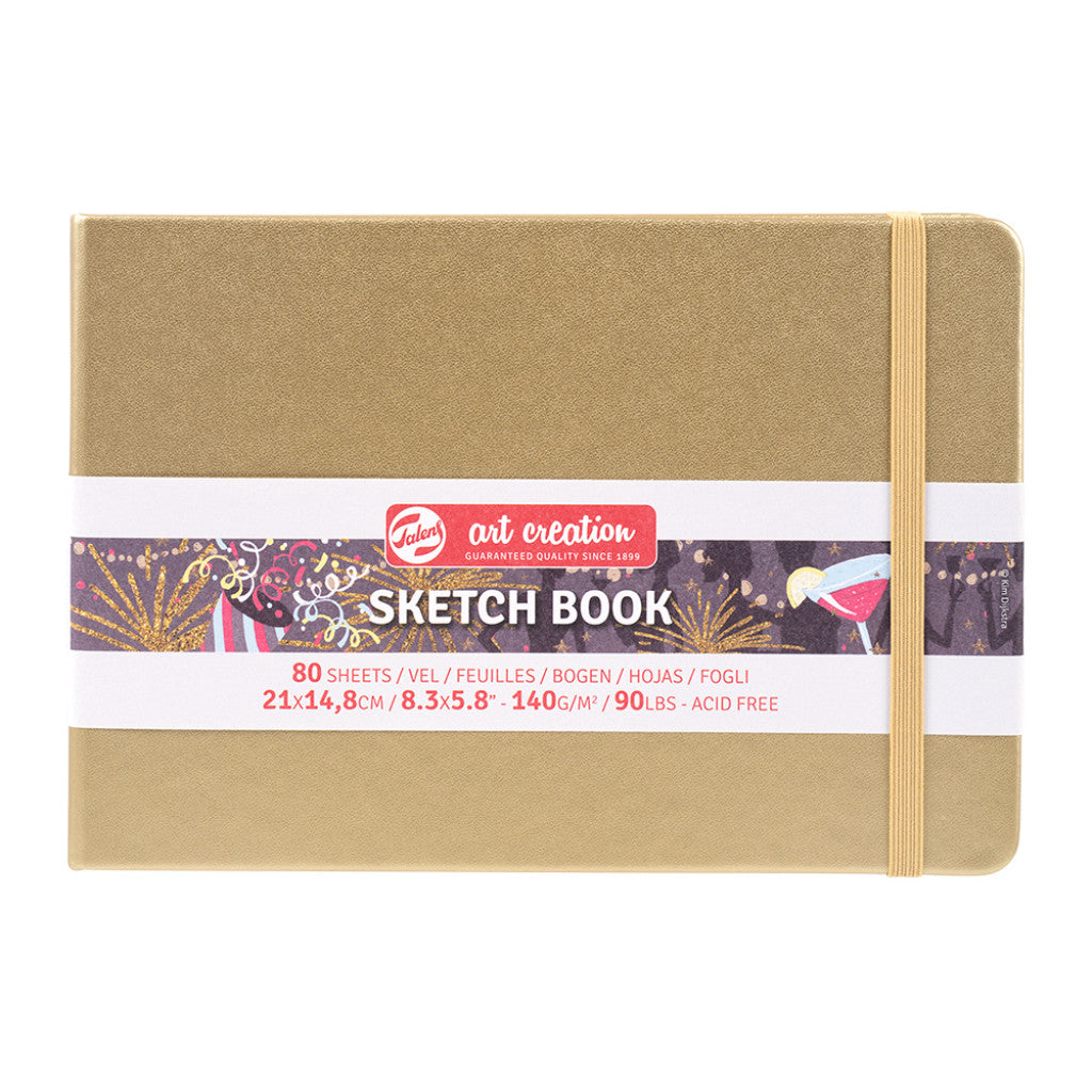 Art Creation Skissebok m/strikk 140g 21x14,8 - Gull