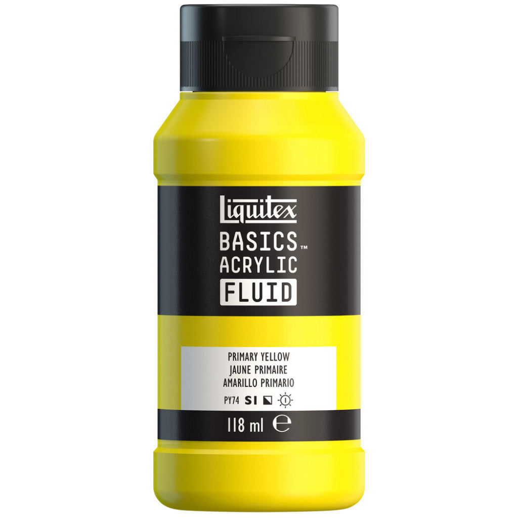 Liquitex Basics Fluid Acrylic 118ml - 410 Primary Yellow  S1