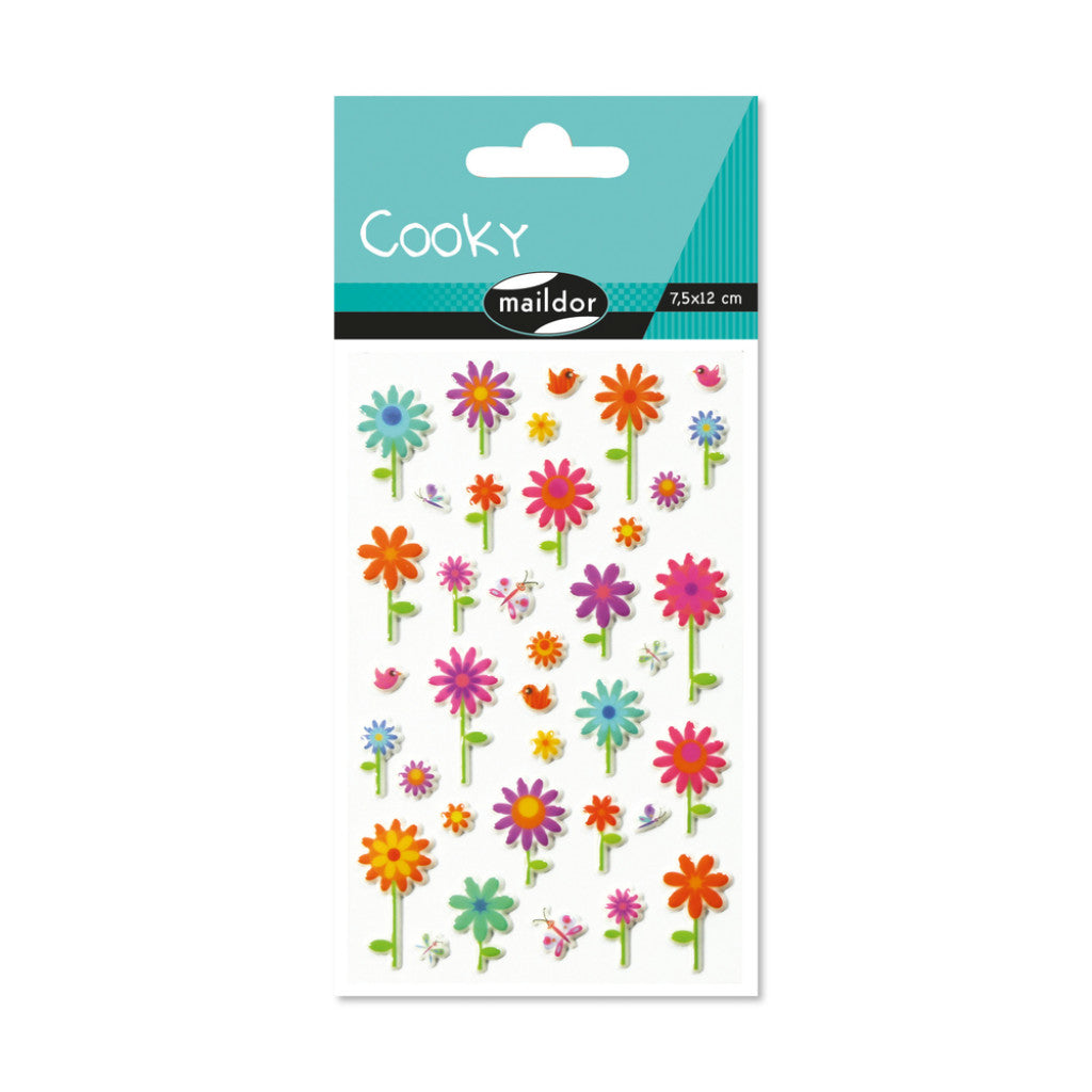 Cooky klistremerker - Blomster