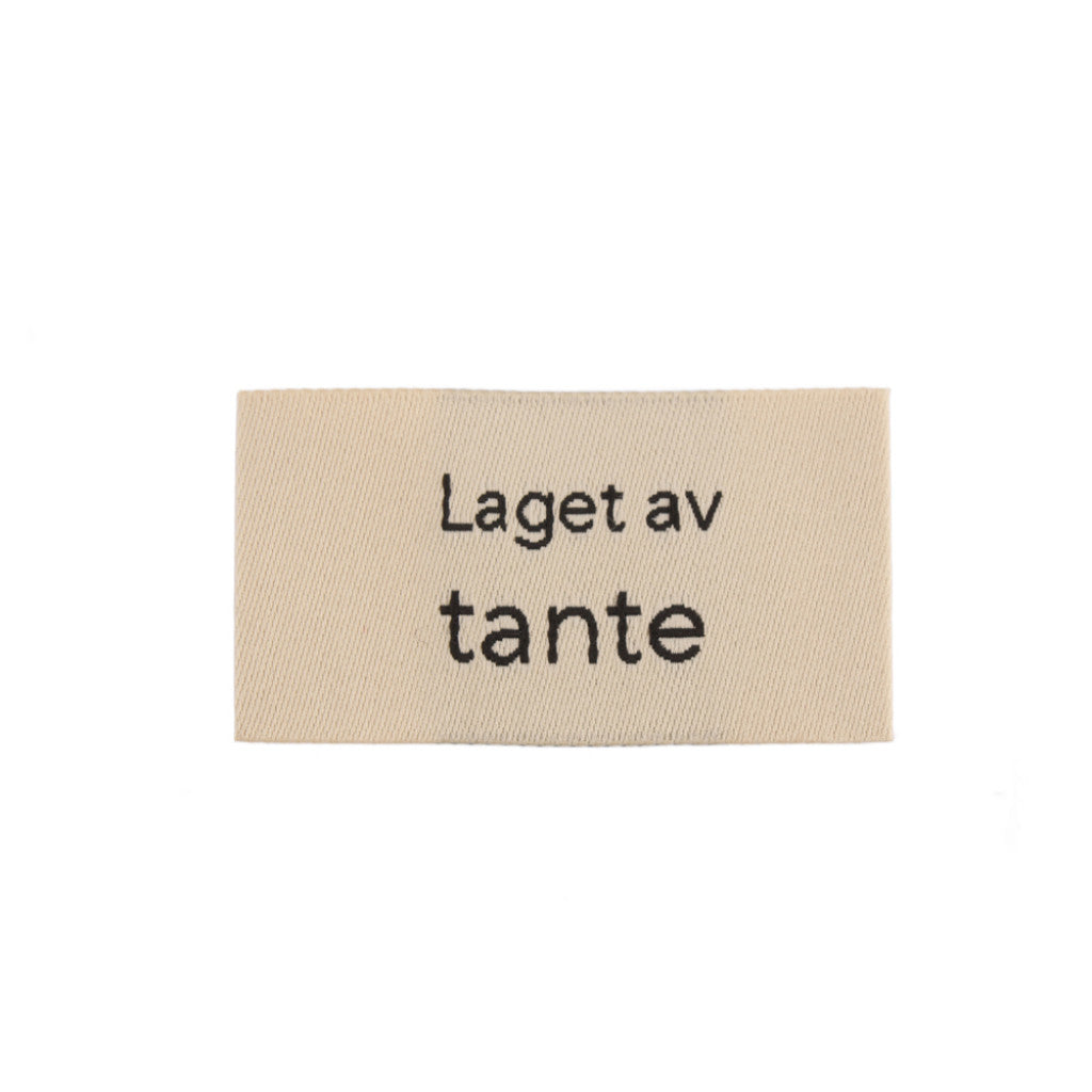 Merkelapp med tekst 25x45mm - Laget av tante