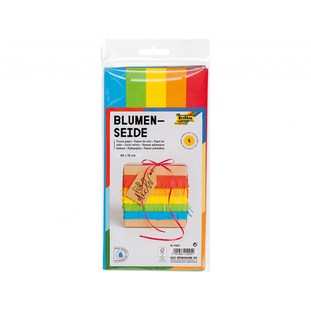 Folia Silkepapir 20g 50x70cm - 5 ass.