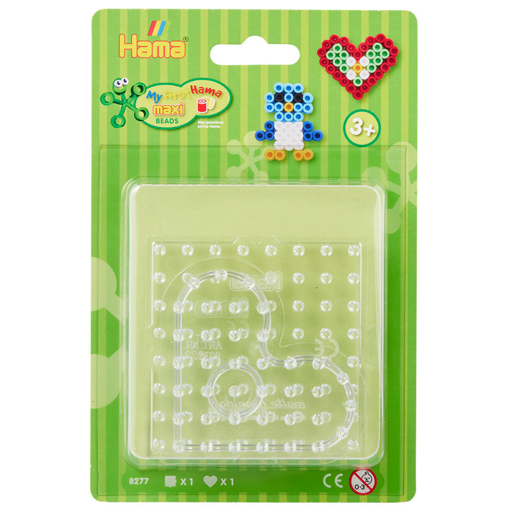 Hama Maxi Piggplate Blister  - Lite hjerte og firkant