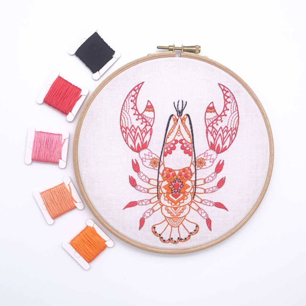 Broderisett - Lobster, Ø 18 cm