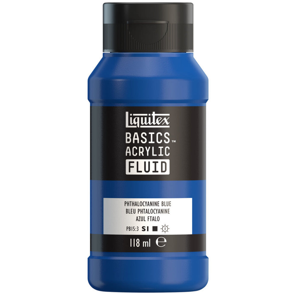 Liquitex Basics Fluid Acrylic 118ml - 316 Phthalocyanine Blue  S1