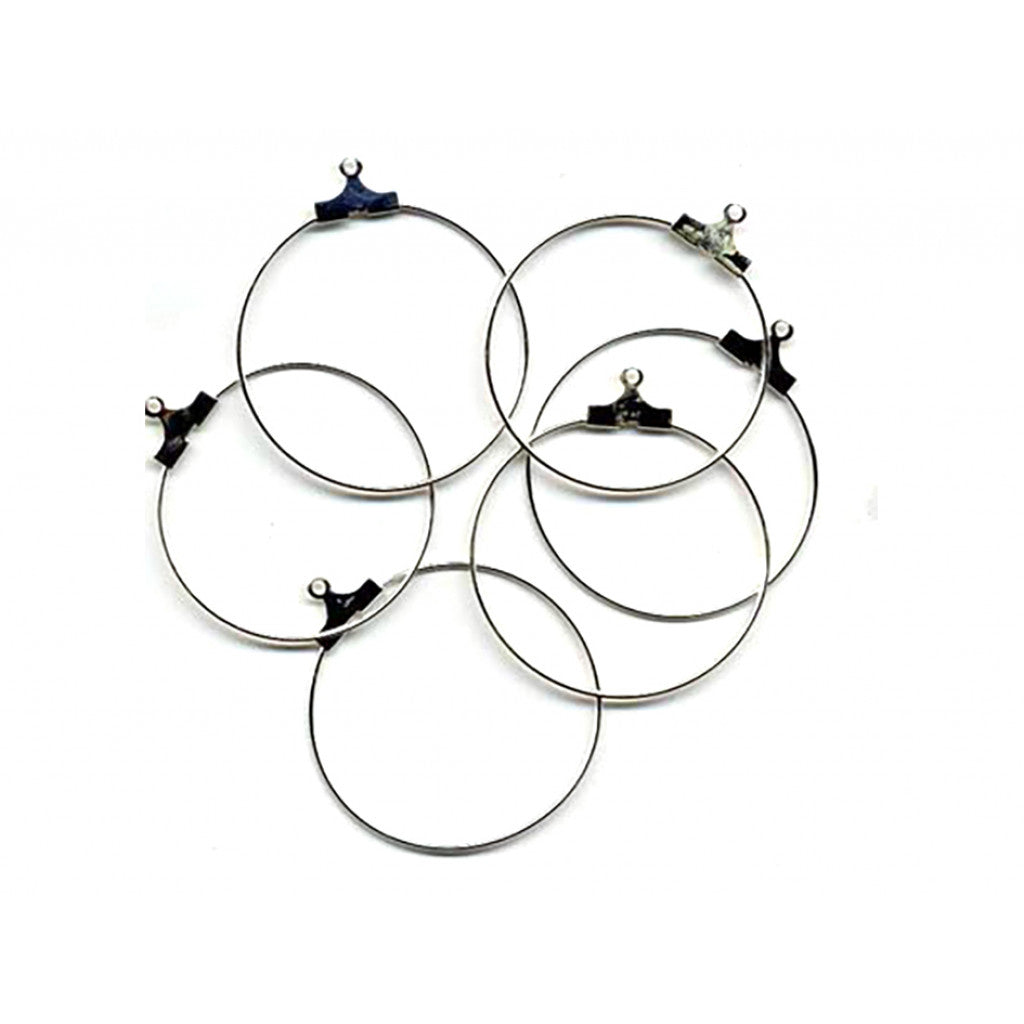 Ørering - 30mm 3 par - Sølvfarget
