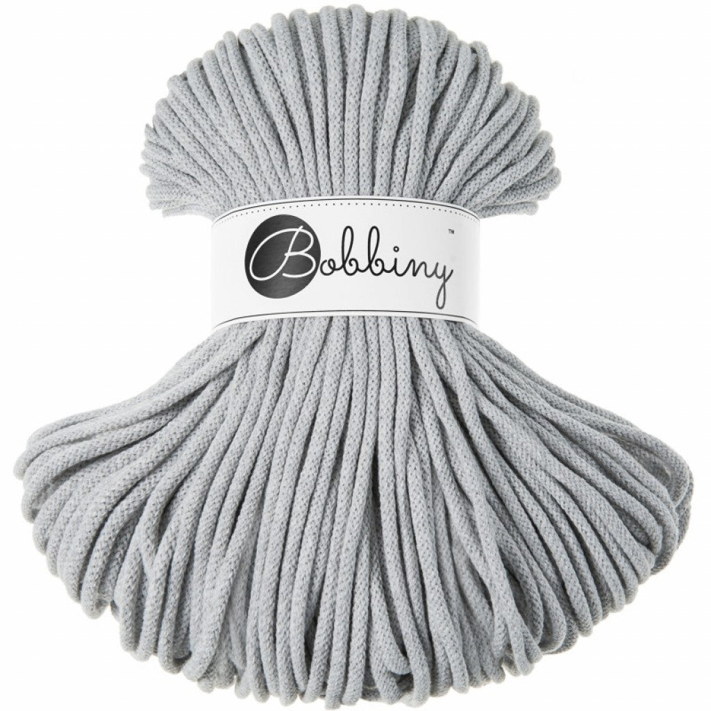 Bobbiny Braided Cord 5mm 100m - Light Grey