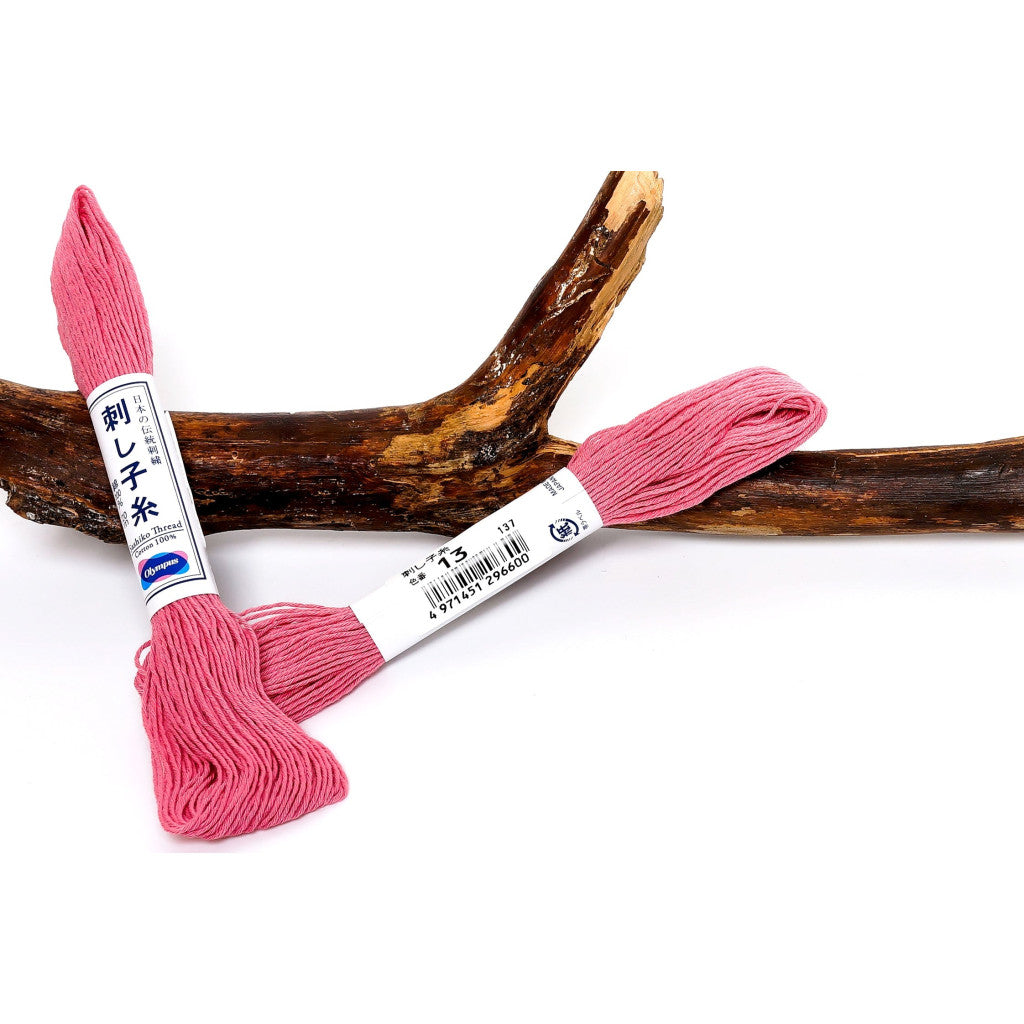 Sashikotråd, ensfarget, 20 m - 13 Rosa