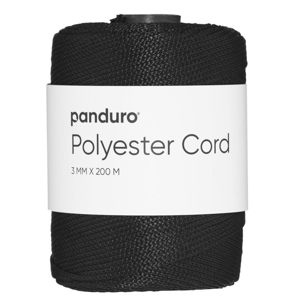 Polyestersnor 200 M Svart