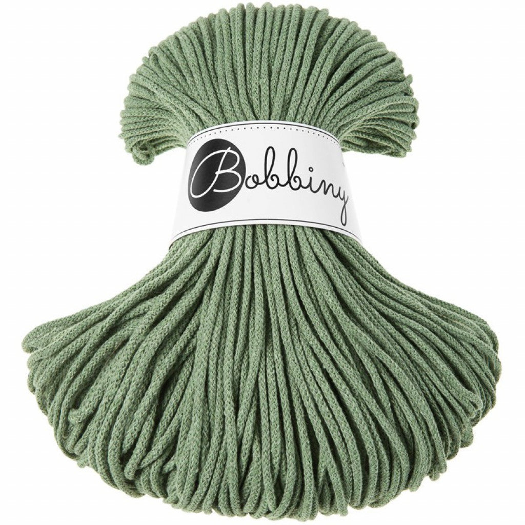 Bobbiny Braided Cord 3mm 100m - Eucalyptus green