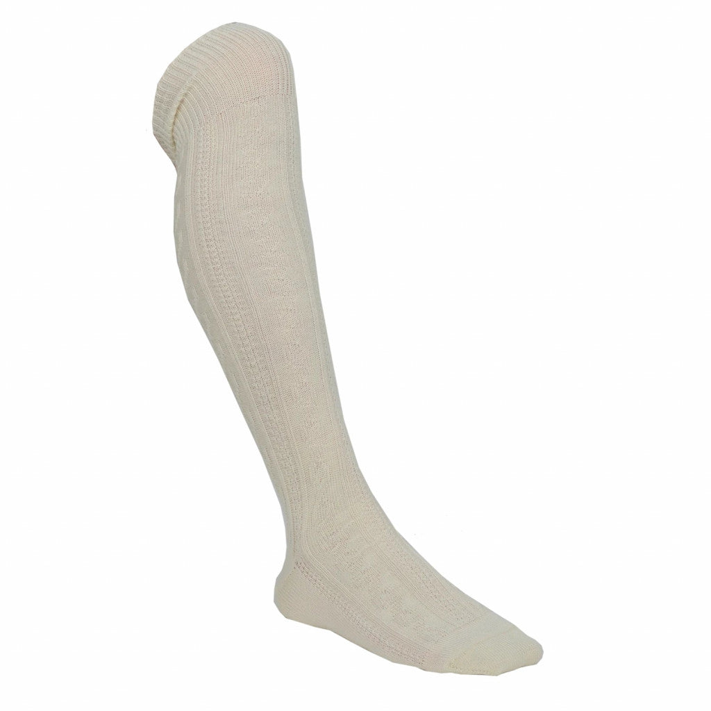 Ullstrømpe Sverre til Bunad, Hvit - Størrelse 44/45