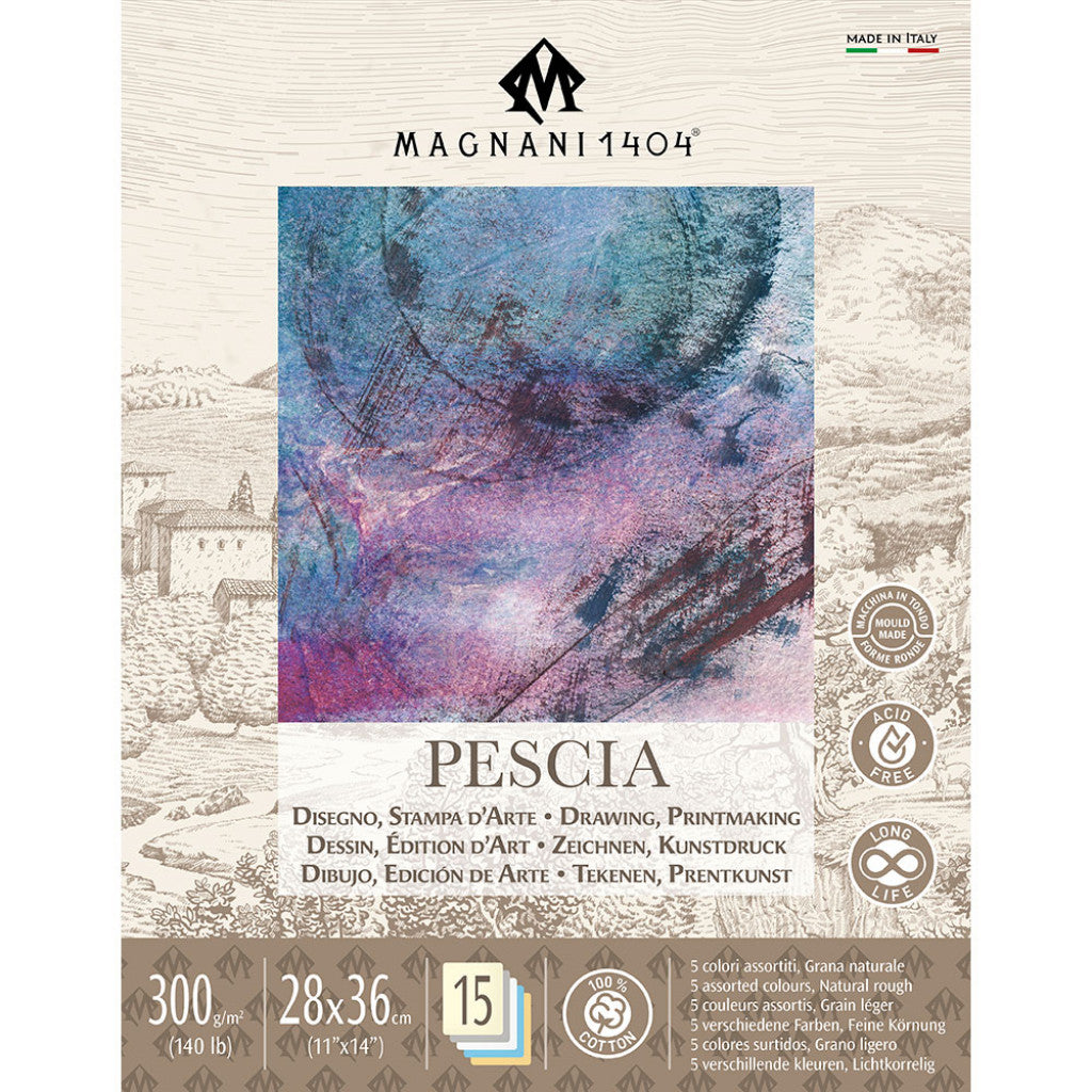 Magnani Pescia Papirblokk 300g - 15ark 28x36cm - Mix