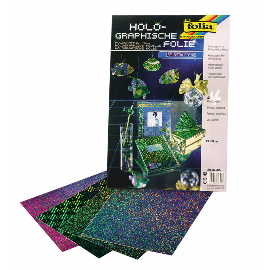 Folia Holografi folie 4 ass. 23x33cm.selvkl.