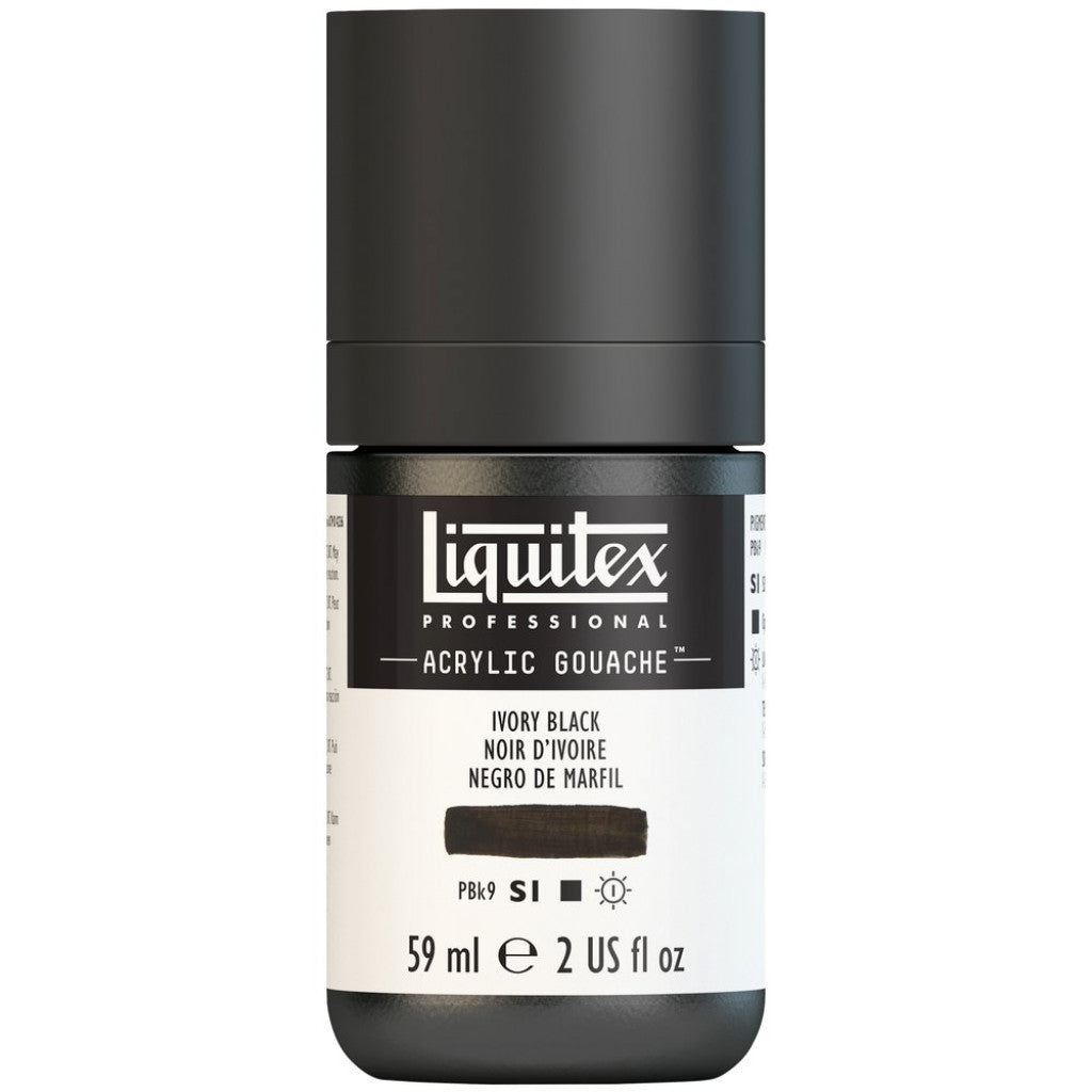 Liquitex Acrylic Gouache (matt) 59ml - 244 Ivory Black  S1