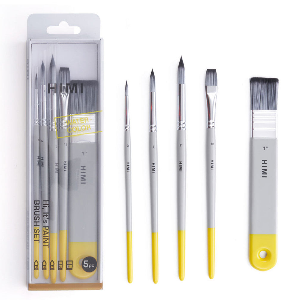 HIMI Watercolour Akvarell Penselsett 5stk - Grå