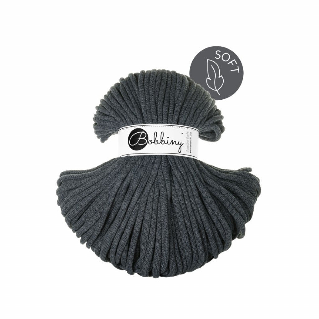 Bobbiny Jumbo Soft 8mm 100m - Charcoal
