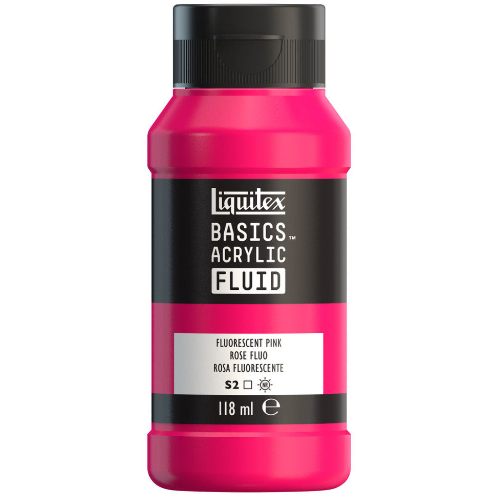 Liquitex Basics Fluid Acrylic 118ml - 987 Fluorescent Pink  S2