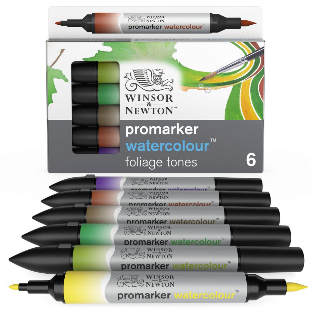 W&N Promarker Watercolour-sett - Foliage, 6stk.