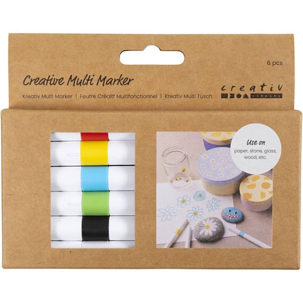 Kreativ Multi Marker, 4mm, 6stk - ass. Farge