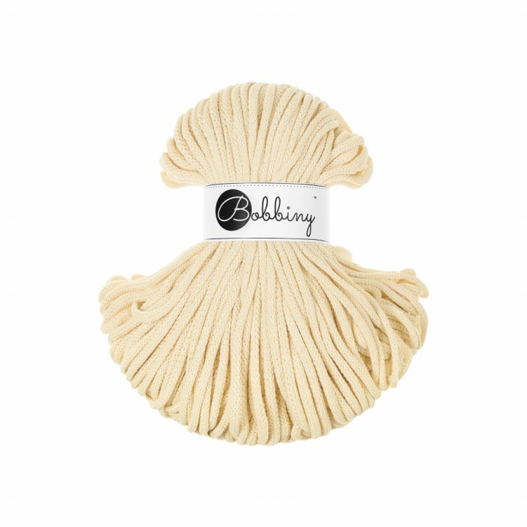 Bobbiny Braided Cord 5mm 100m - Butter Yellow