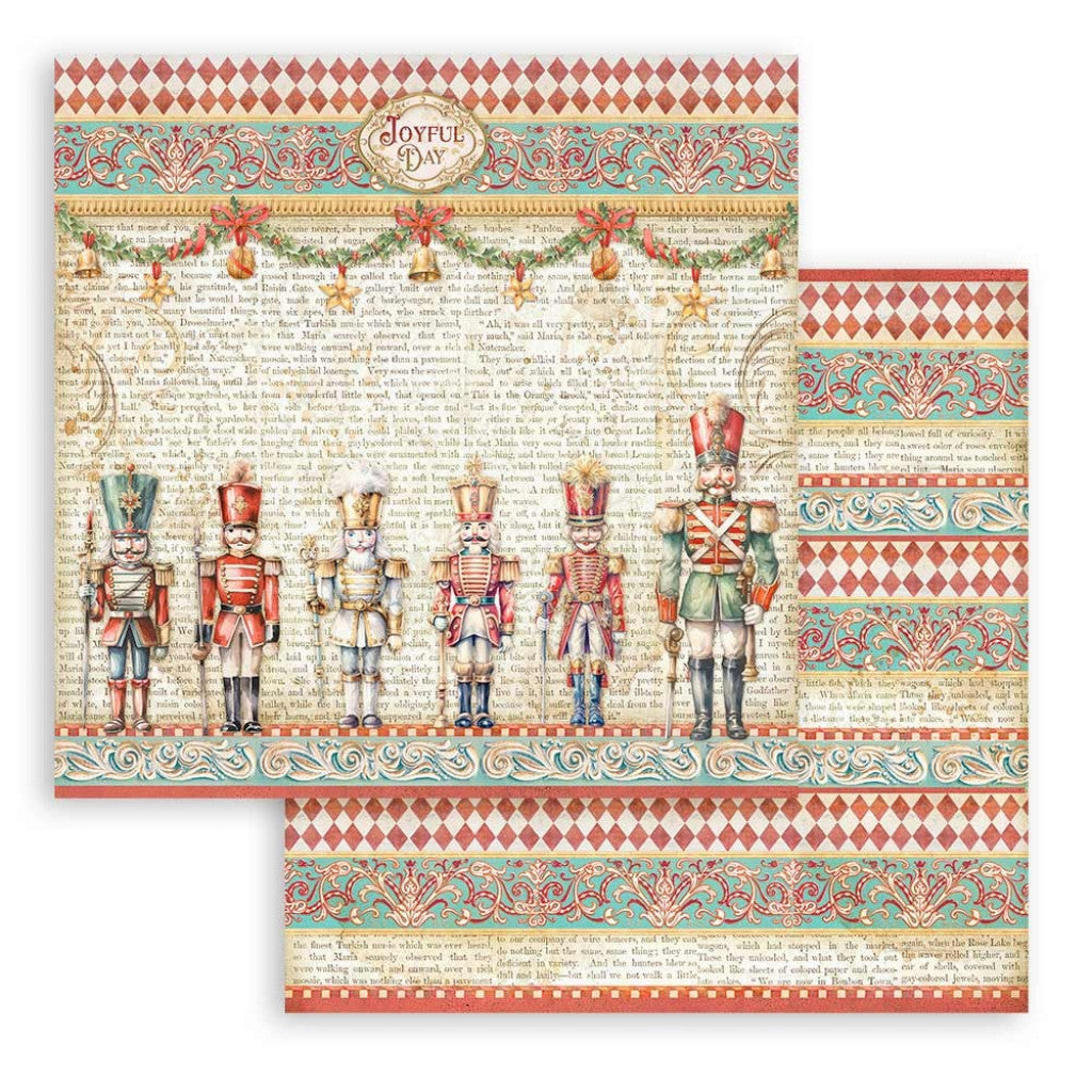 Stamperia Dobbeltsidigt Mønsterpapir, 12"X12" - The Nutcracker Soldiers