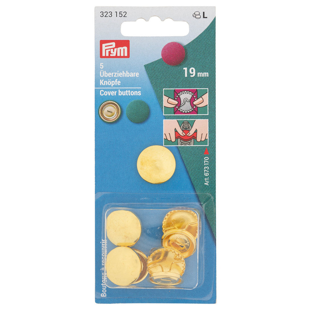 Prym Cover buttons 19mm 5stk Gull'