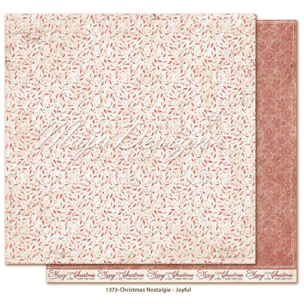 Mønsterpapir 12"x12",  Christmas Nostalgia - Joyful