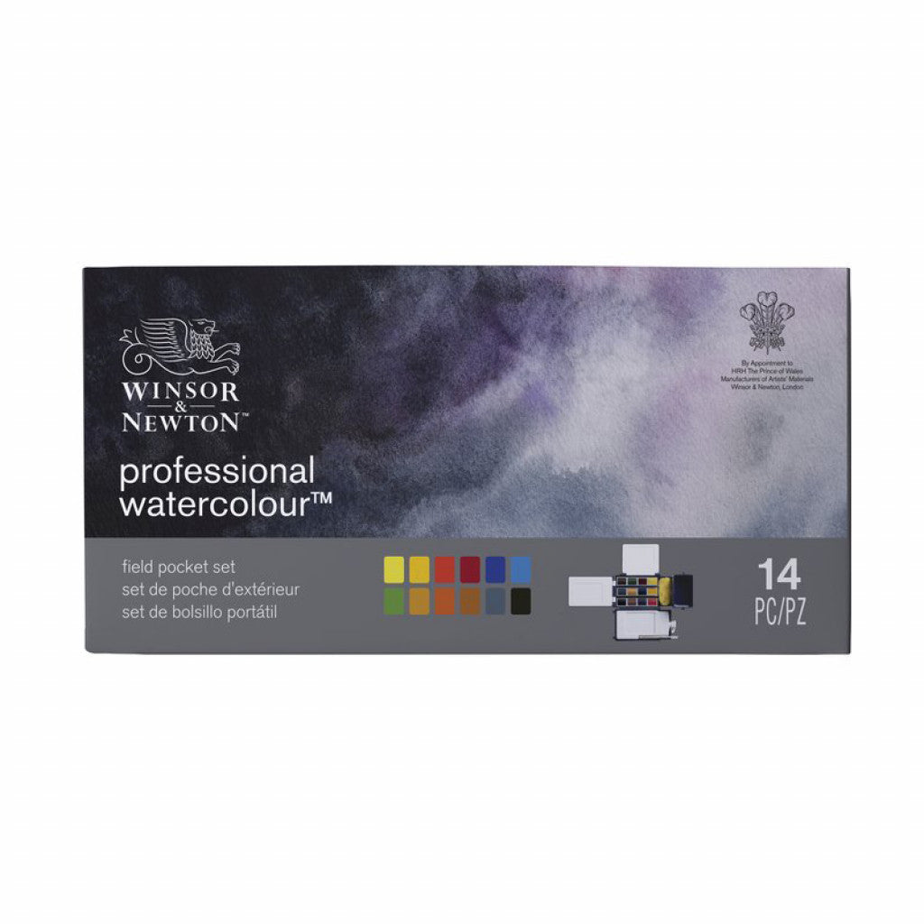 Winsor & Newton Professional Watercolor - Sett med 12 Half Pans, Field box