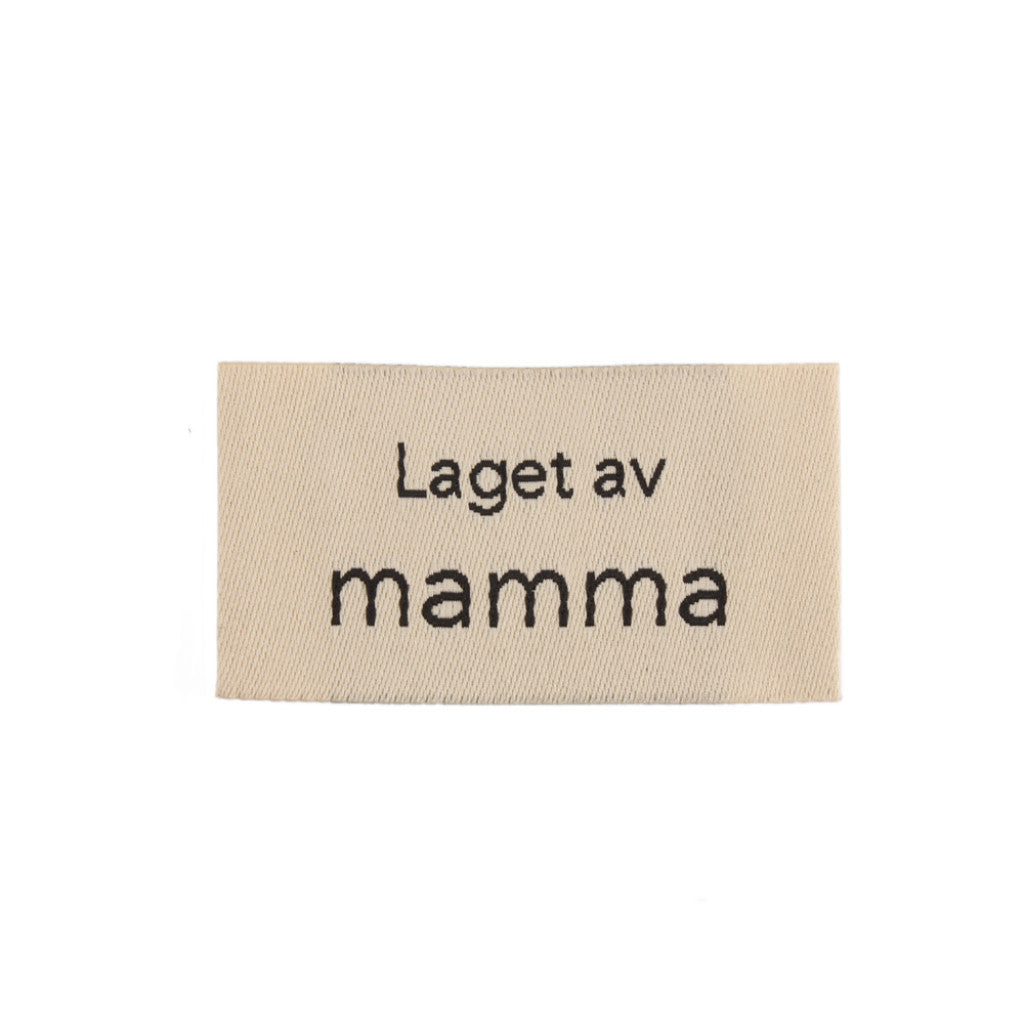 Merkelapp med tekst 25x45mm - Laget av mamma
