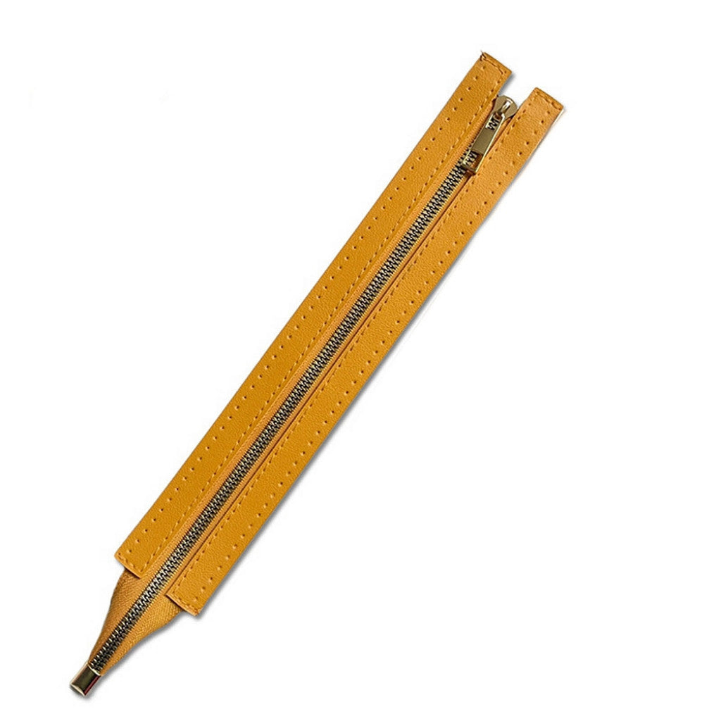 Glidelås i Imitert Skinn, 35 x 5cm - Gullbrun